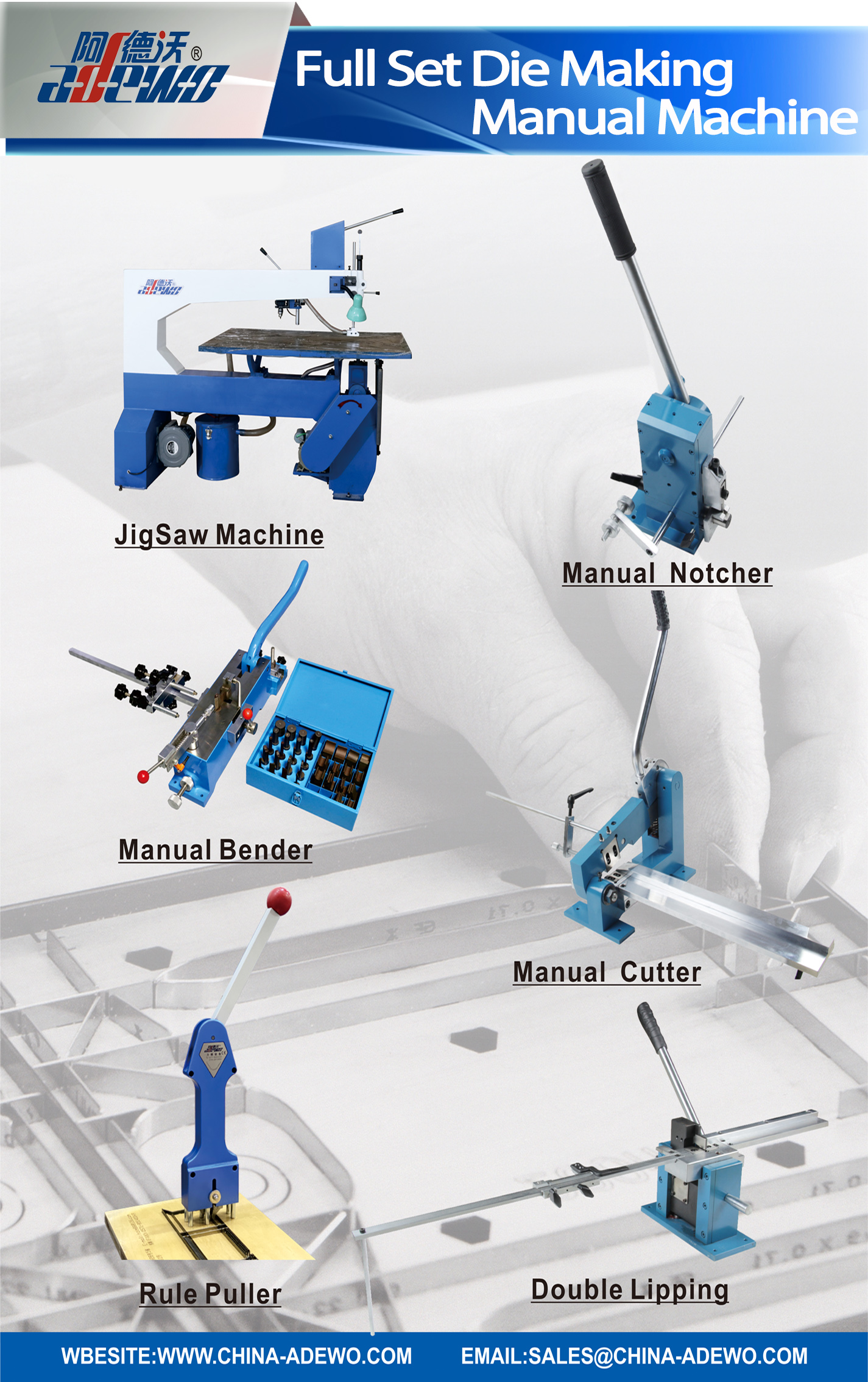 Vollständiger Satz manueller Stanzmaschinen