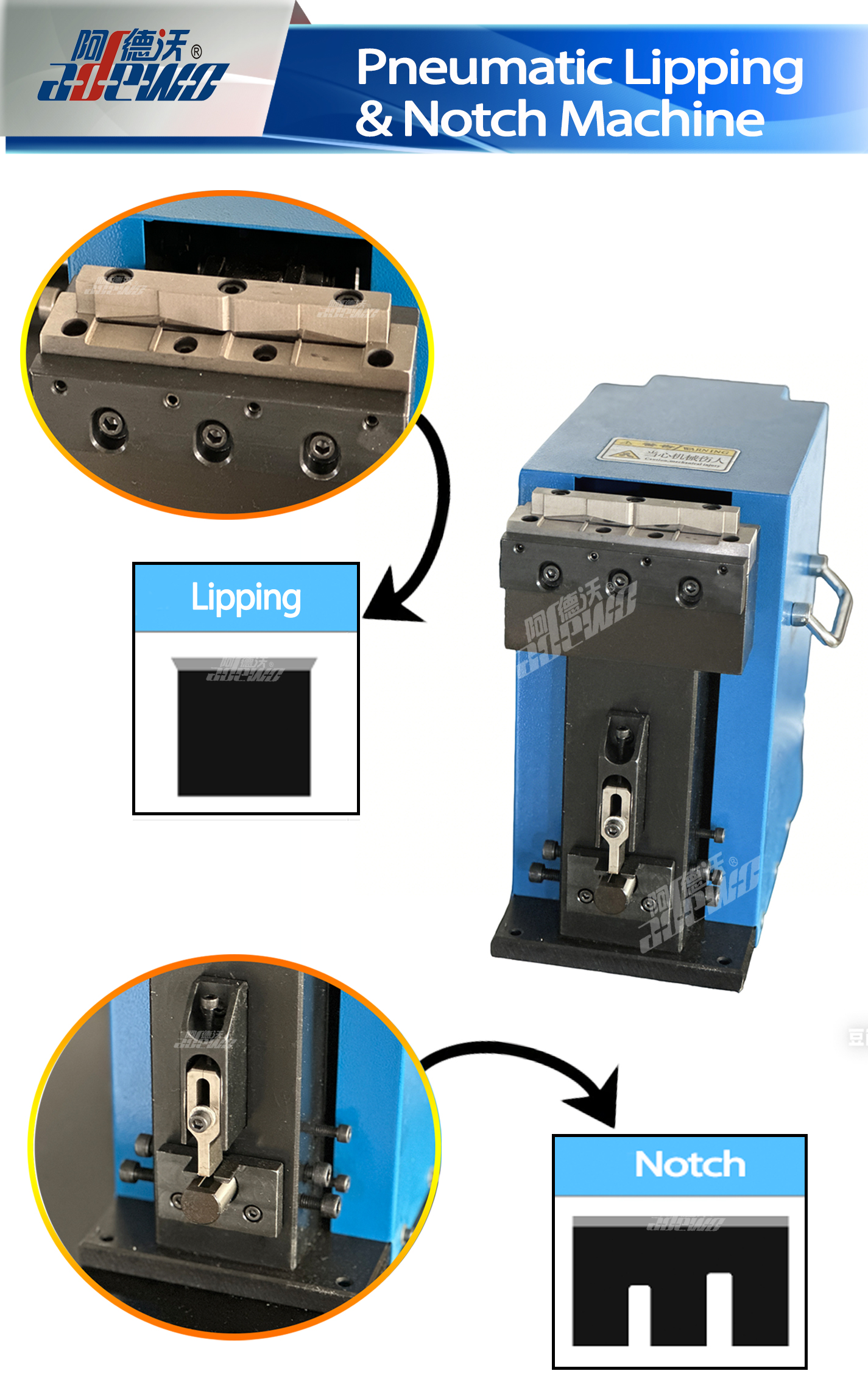 Pneumatische Lipping&Notch-Maschine